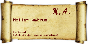 Moller Ambrus névjegykártya